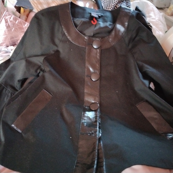 Sandro mixed media jacket - Picture 1 of 8